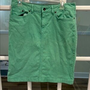 Mint Green LL Bean Denim Skirt